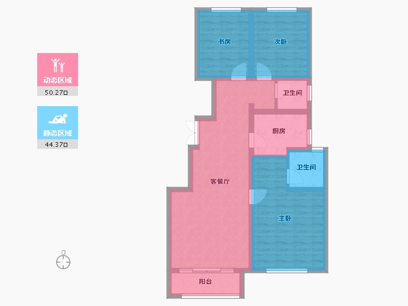 天津-天津市-御湖庄园名湖花苑19号楼,名湖花苑17号楼建面115m²-84.09-户型库-动静分区