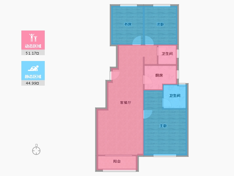 天津-天津市-御湖庄园品澜花苑8号楼建面113m²-87.79-户型库-动静分区