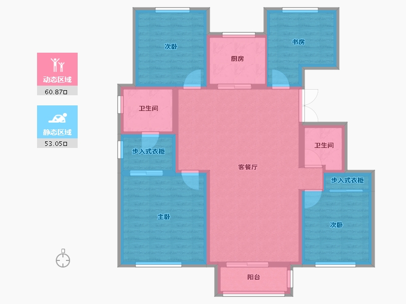 天津-天津市-御湖庄园名湖花苑19号楼,名湖花苑17号楼建面143m²-101.76-户型库-动静分区