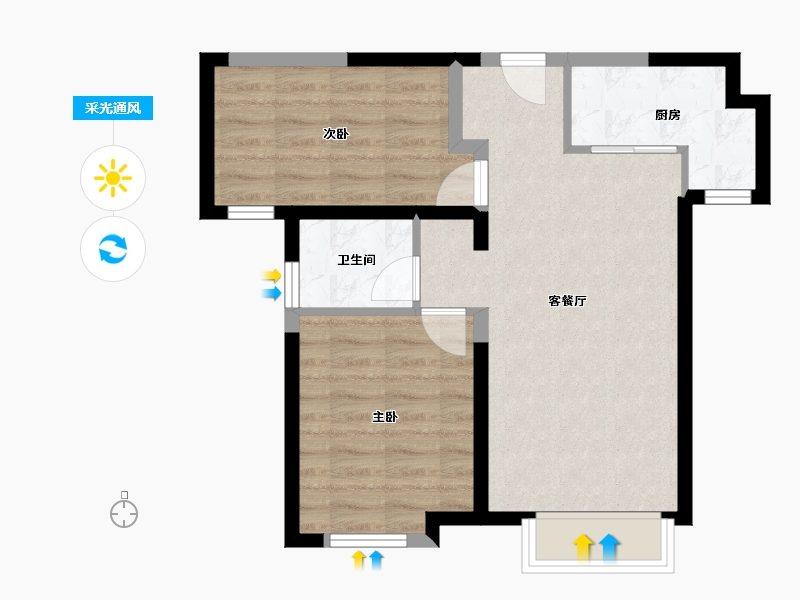 天津-天津市-鑫苑汤泉世家2号楼,3号楼,4号楼,6号楼建面86m²-56.50-户型库-采光通风