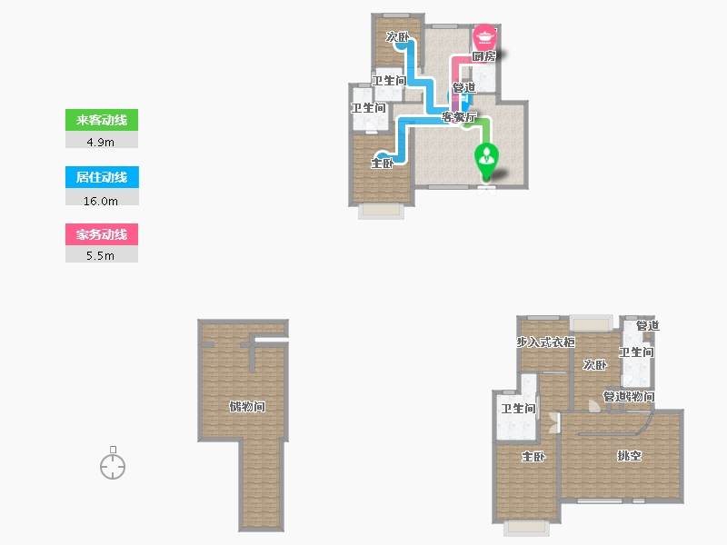 四川省-成都市-金茂府二期5栋,二期2号楼290m²-262.33-户型库-动静线