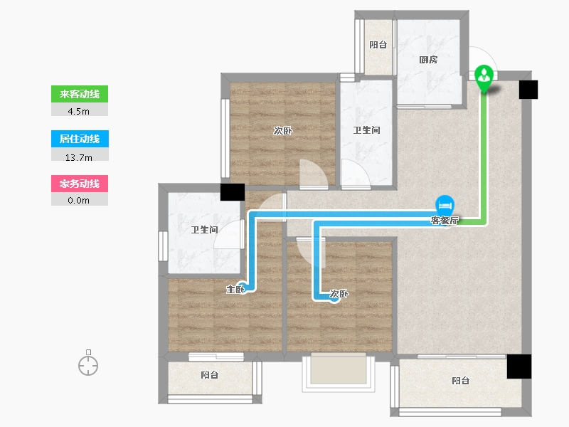 四川省-成都市-仁美熙和府97m²-74.94-户型库-动静线