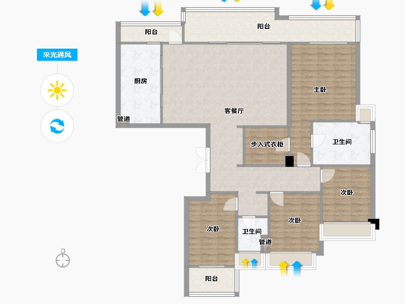 四川省-成都市-万科公园5号189m²-151.20-户型库-采光通风