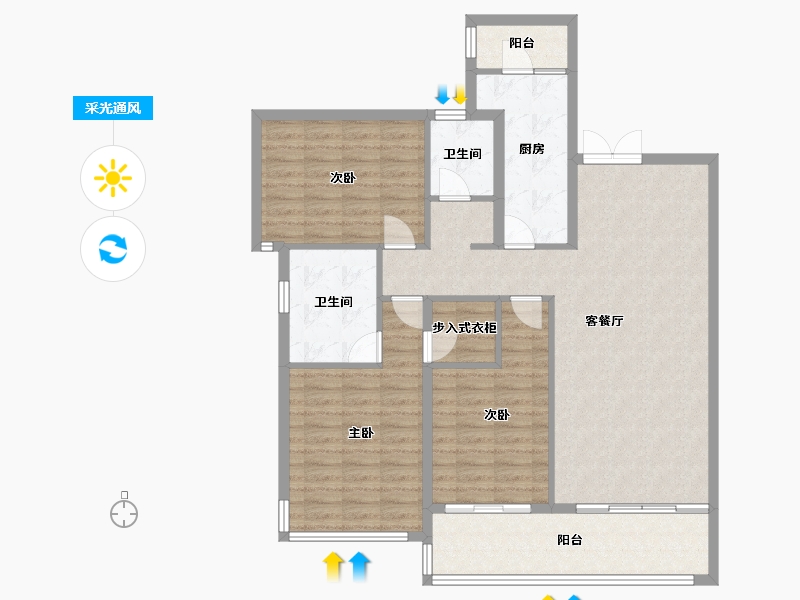 四川省-成都市-中粮武侯瑞府1,2,3,4,8号楼137m²-115.17-户型库-采光通风