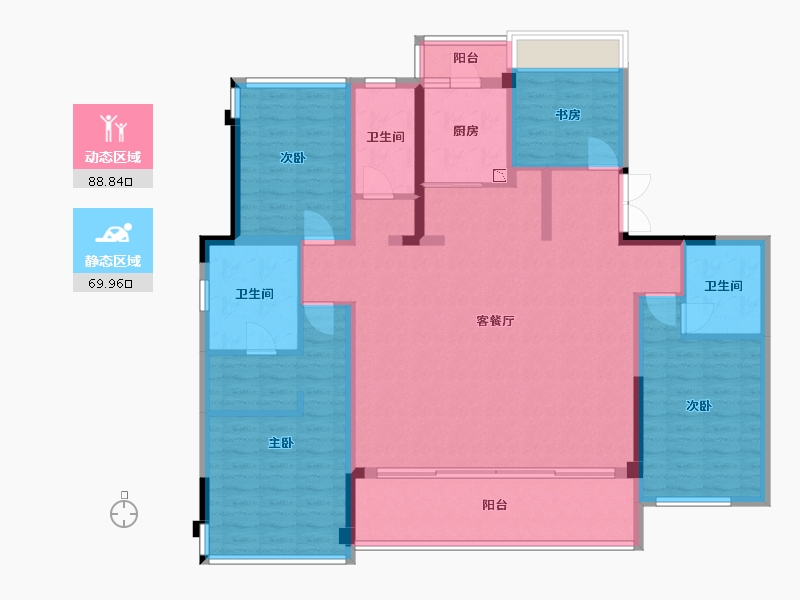 四川省-成都市-中粮武侯瑞府1,2,4,9号楼171m²-143.22-户型库-动静分区