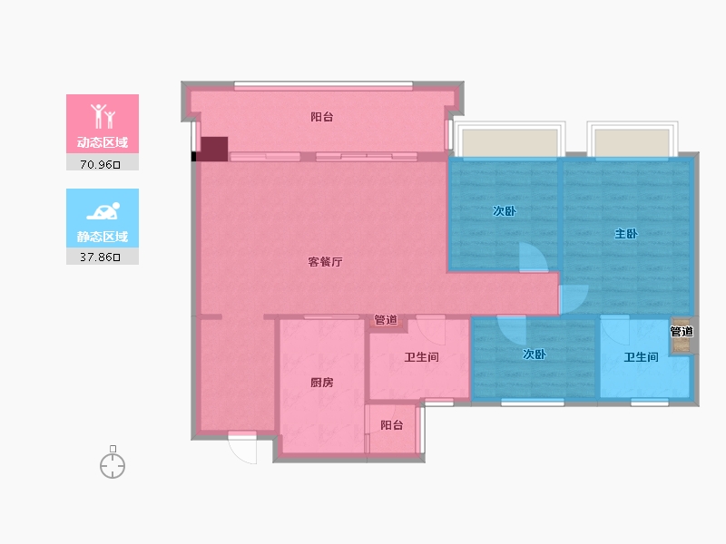 四川省-成都市-中建天府公馆9号楼,3号楼133m²-99.55-户型库-动静分区