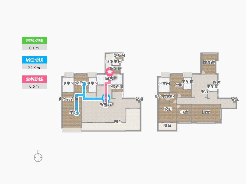 四川省-成都市-华润置地悦玺402m²-363.48-户型库-动静线