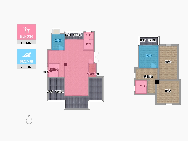 江苏省-南京市-北大资源悦来C-13户型套内101m²-128.58-户型库-动静分区