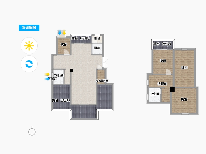 江苏省-南京市-北大资源悦来C-13户型套内101m²-128.58-户型库-采光通风