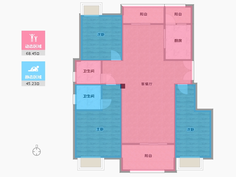 重庆-重庆市-北大资源悦来C-10户型套内105m²-104.42-户型库-动静分区