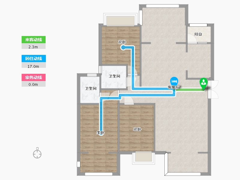 重庆-重庆市-北大资源悦来D-1套内113m²7，8号楼-112.99-户型库-动静线