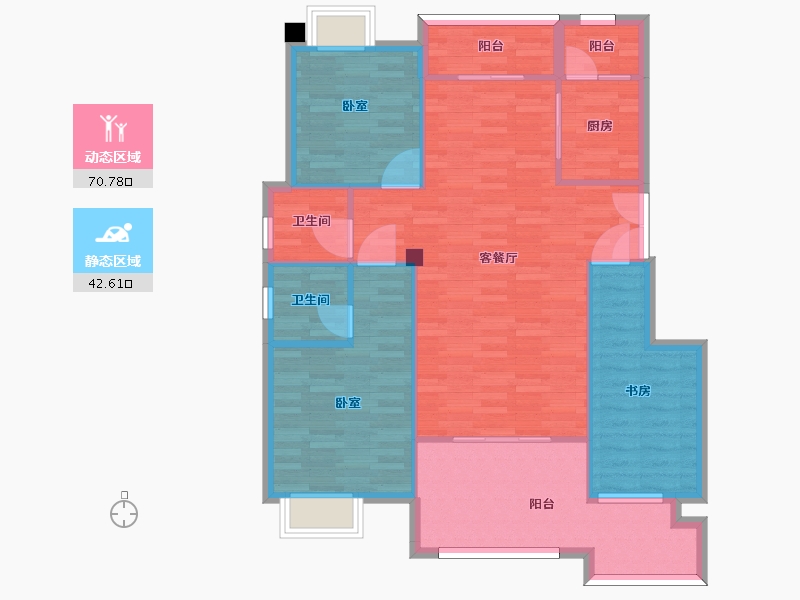 重庆-重庆市-北大资源悦来C-6户型套内106m²-103.47-户型库-动静分区