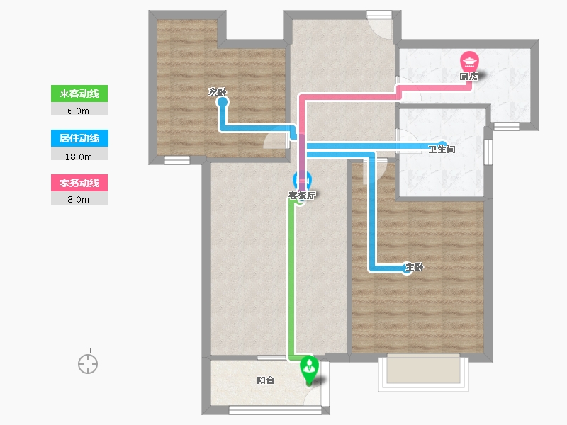 天津-天津市-和骏新家园建面102m²-81.60-户型库-动静线