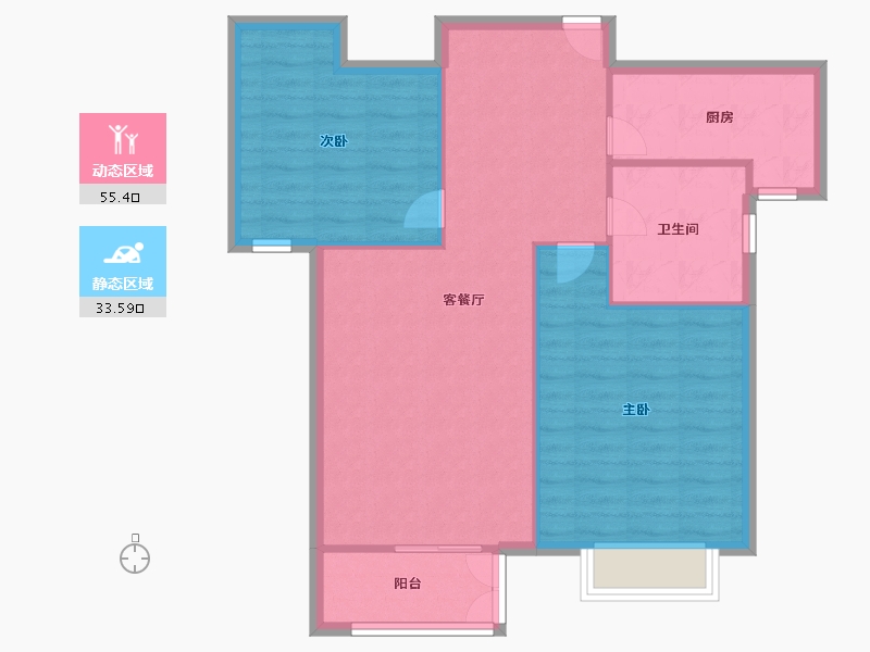 天津-天津市-和骏新家园建面102m²-81.60-户型库-动静分区