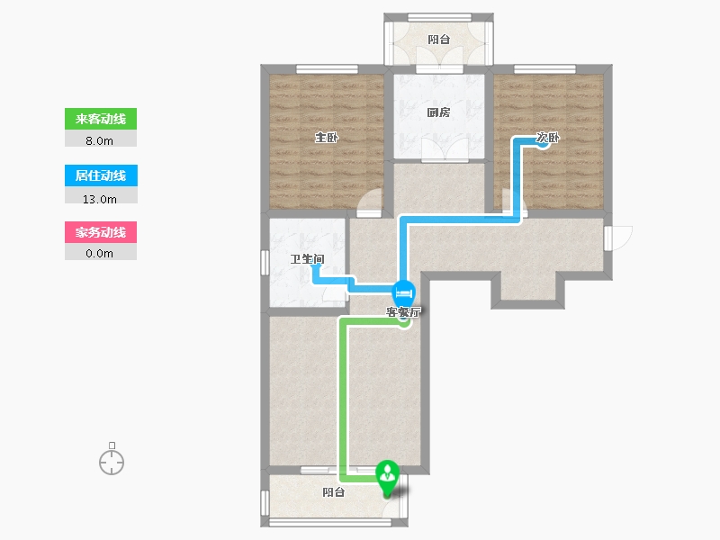 天津-天津市-和骏新家园建面107m²-85.60-户型库-动静线