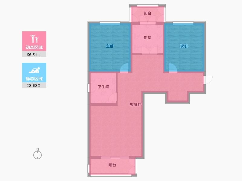 天津-天津市-和骏新家园建面107m²-85.60-户型库-动静分区