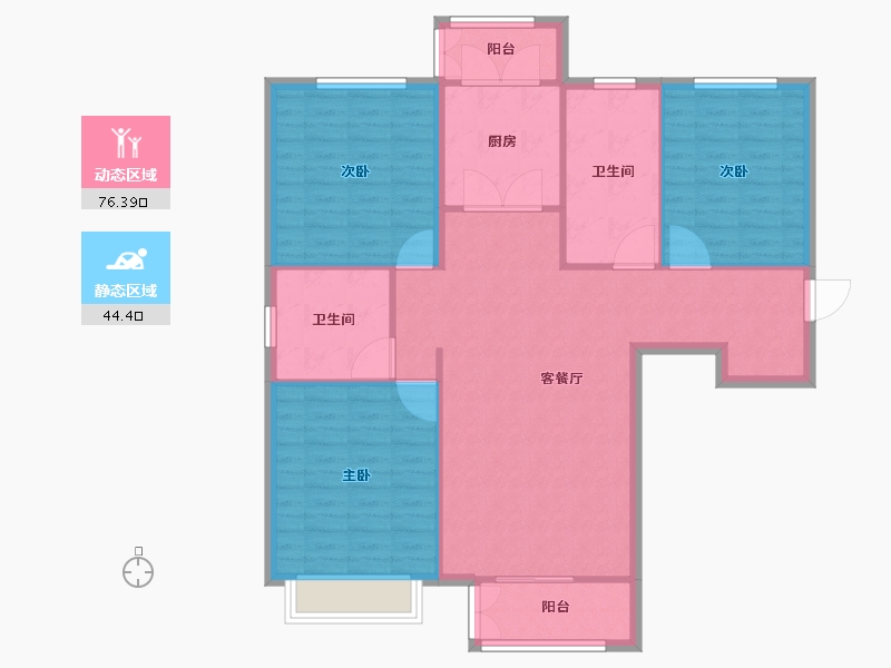 天津-天津市-和骏新家园建面107m²-111.20-户型库-动静分区