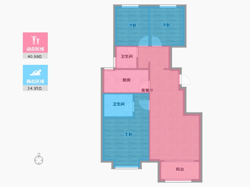 天津-天津市-路劲隽悦府32号楼,33号楼建面95m²-68.28-户型库-动静分区