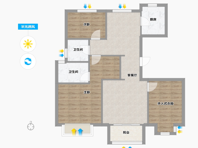 天津-天津市-路劲隽悦府隽悦花园4号楼,隽悦花园5号楼,隽悦花园6号楼,隽悦花园7号楼,隽悦花园8-81.00-户型库-采光通风