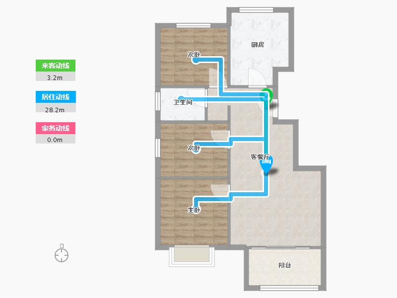 天津-天津市-翡翠半岛皓园5号楼,皓园6号楼,建面103m²-82.40-户型库-动静线