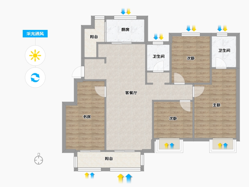 天津-天津市-新华联悦澜湾悦府嘉苑5号楼,悦府嘉苑16号楼,悦府嘉苑9号楼,悦府嘉苑20号楼,建-98.57-户型库-采光通风