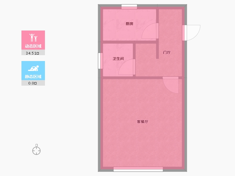 天津-天津市-首创新北京半岛禧瑞春晓28号楼建面50m²-30.77-户型库-动静分区