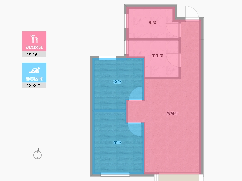 天津-天津市-首创新北京半岛禧瑞琨庭70号楼,禧瑞琨庭71号楼,禧瑞琨庭72号楼,73号楼,74号-48.69-户型库-动静分区