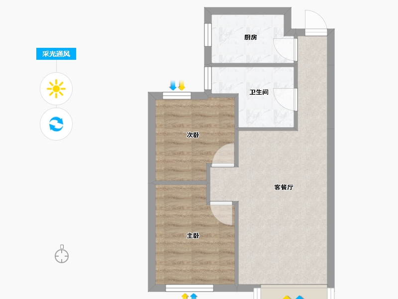 天津-天津市-首创新北京半岛禧瑞琨庭70号楼,禧瑞琨庭71号楼,禧瑞琨庭72号楼,73号楼,74号-48.69-户型库-采光通风