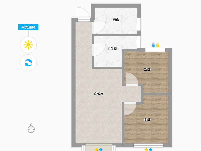 天津-天津市-首创新北京半岛禧瑞琨庭70号楼,禧瑞琨庭71号楼,禧瑞琨庭72号楼,73号楼,74号-43.44-户型库-采光通风