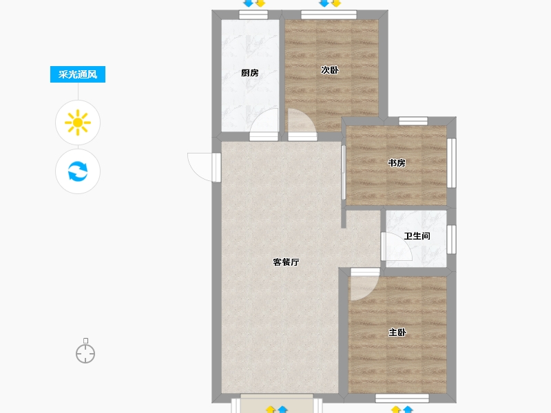 天津-天津市-首创新北京半岛禧瑞琨庭70号楼,禧瑞琨庭71号楼,禧瑞琨庭72号楼,73号楼,74号-55.90-户型库-采光通风