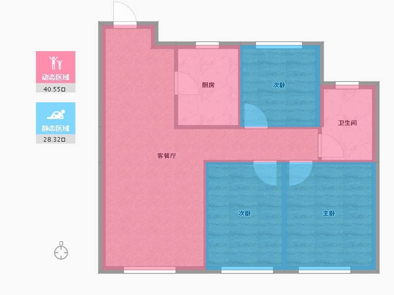 天津-天津市-首创新北京半岛禧瑞春晓27号楼建面96m²-62.25-户型库-动静分区