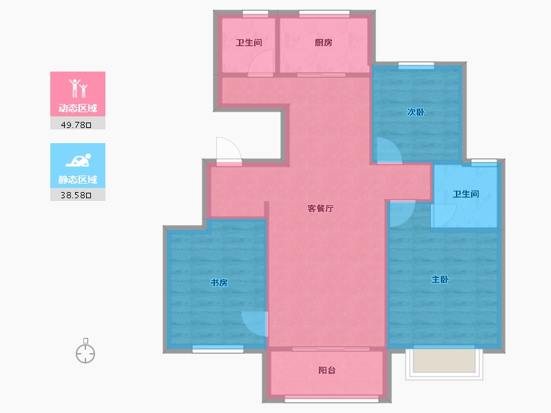 天津-天津市-首创新北京半岛禧悦里19号楼,禧悦里20号楼,禧悦里21号楼,禧悦里22号楼,禧悦里-80.05-户型库-动静分区