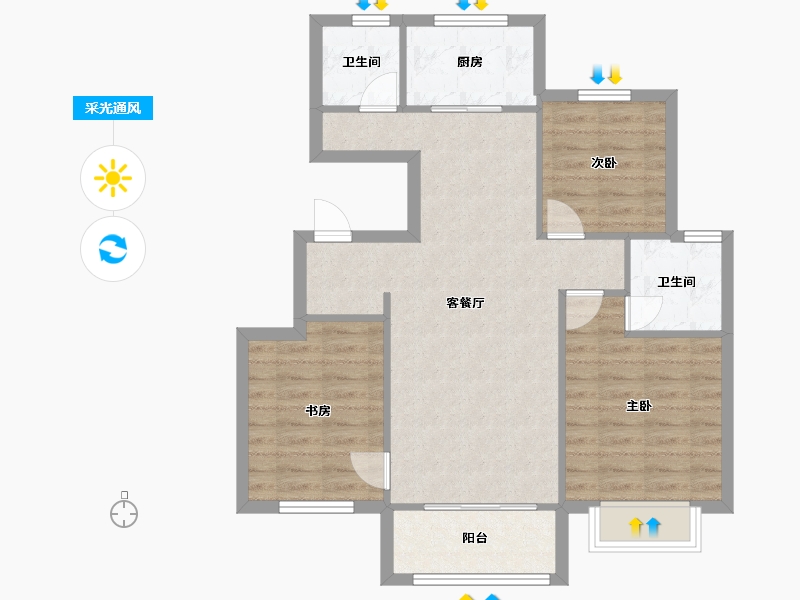 天津-天津市-首创新北京半岛禧悦里19号楼,禧悦里20号楼,禧悦里21号楼,禧悦里22号楼,禧悦里-80.05-户型库-采光通风