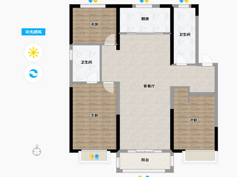 天津-天津市-龙湖春江郦城4号楼,龙湖春江郦城5号楼,龙湖春江郦城18号楼,龙湖春江郦城11号楼,-106.94-户型库-采光通风