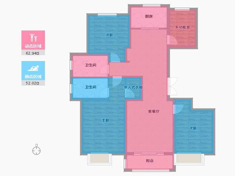 天津-天津市-龙湖春江郦城16号楼,龙湖春江郦城32号楼建面147m²-102.04-户型库-动静分区