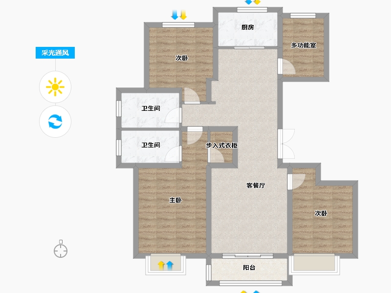 天津-天津市-龙湖春江郦城16号楼,龙湖春江郦城32号楼建面147m²-102.04-户型库-采光通风