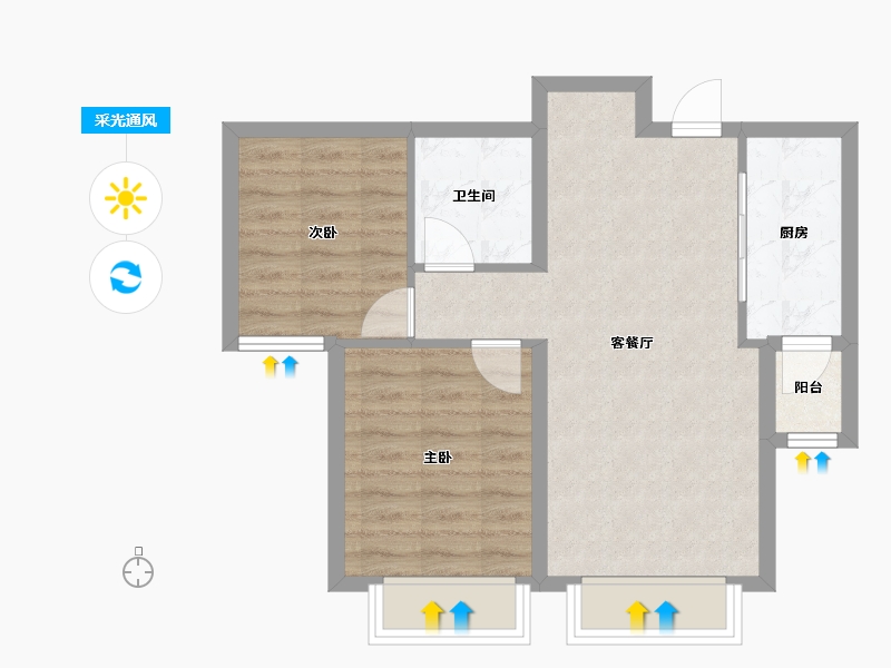 天津-天津市-龙湖春江郦城17号楼,建面85m²-56.62-户型库-采光通风