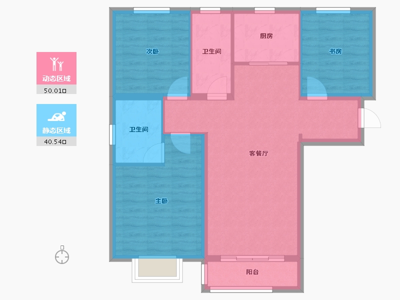 天津-天津市-龙湖春江郦城12号楼,建面115m²-81.43-户型库-动静分区