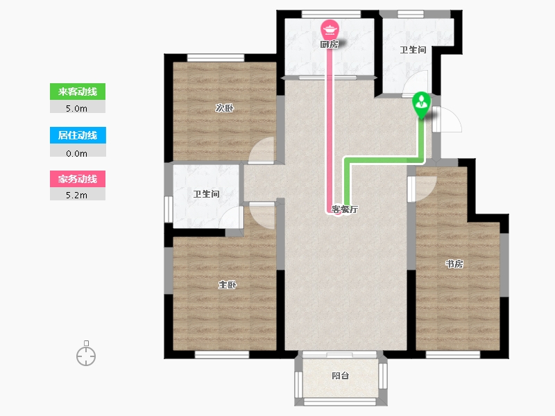 天津-天津市-北新玉龙湾,8号楼,建面117m²-85.43-户型库-动静线