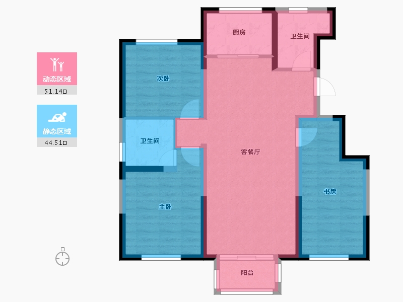 天津-天津市-北新玉龙湾,8号楼,建面117m²-85.43-户型库-动静分区