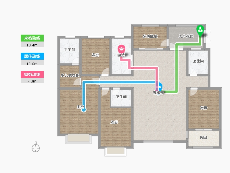 天津-天津市-御河雍阳公馆天汐园13号楼建面230m²-190.22-户型库-动静线