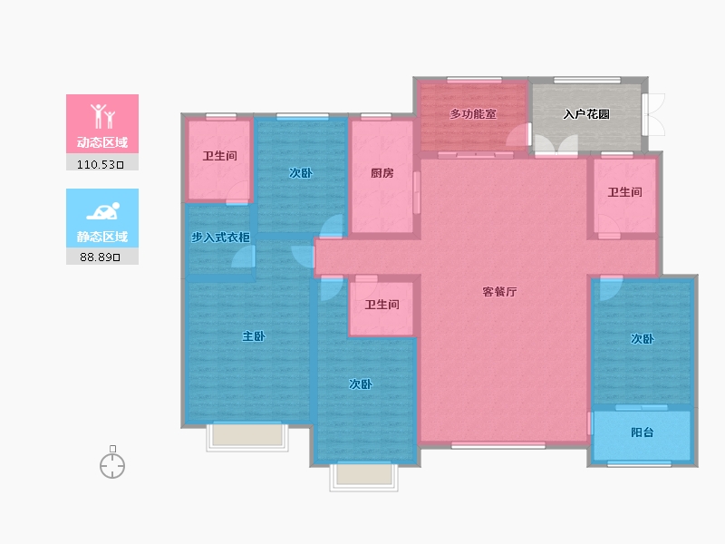 天津-天津市-御河雍阳公馆天汐园13号楼建面230m²-190.22-户型库-动静分区