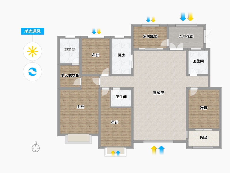 天津-天津市-御河雍阳公馆天汐园13号楼建面230m²-190.22-户型库-采光通风