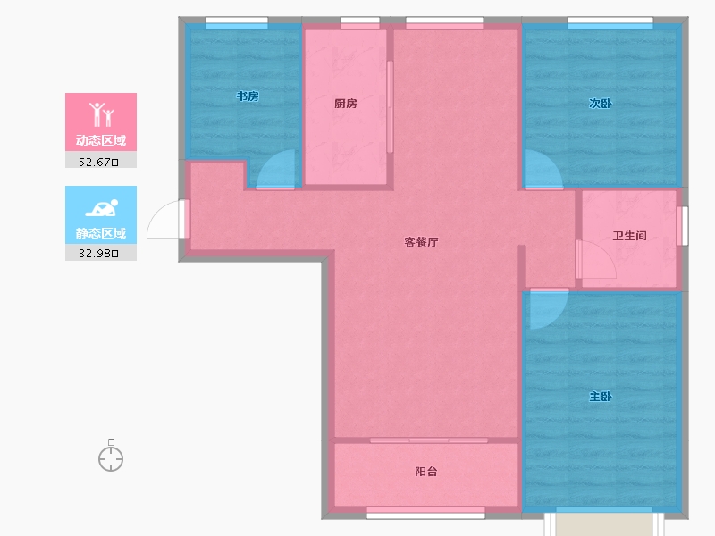 天津-天津市-碧桂园云河上院云溪苑5号楼,云溪苑13号楼,15号楼建面109m²-78.19-户型库-动静分区