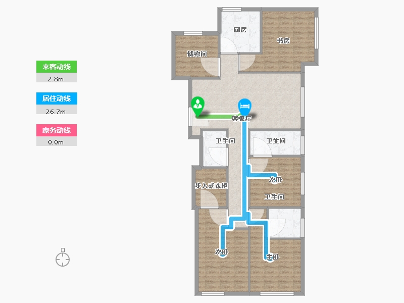 天津-天津市-花样年家天下花乡家园15号楼,花乡家园1号楼,花乡家园68号楼建面153m²-122.40-户型库-动静线