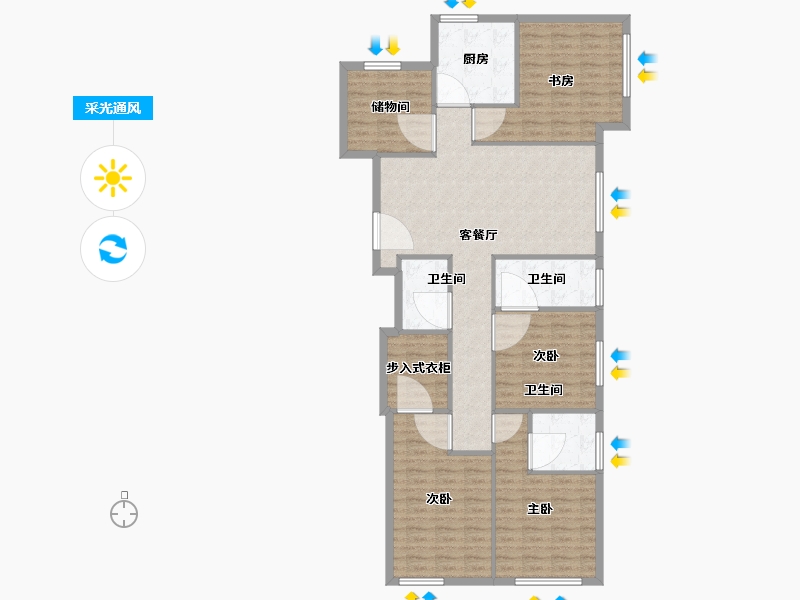 天津-天津市-花样年家天下花乡家园15号楼,花乡家园1号楼,花乡家园68号楼建面153m²-122.40-户型库-采光通风