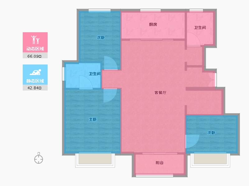 天津-天津市-运河嘉境18号楼建面125m²-100.00-户型库-动静分区