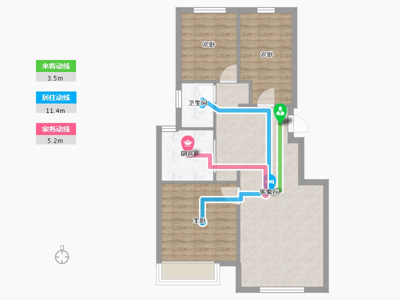 天津-天津市-梧桐大道梧桐大道一期5号楼,梧桐大道一期4号楼,梧桐大道一期3号楼,梧桐大道一期2号楼-67.93-户型库-动静线