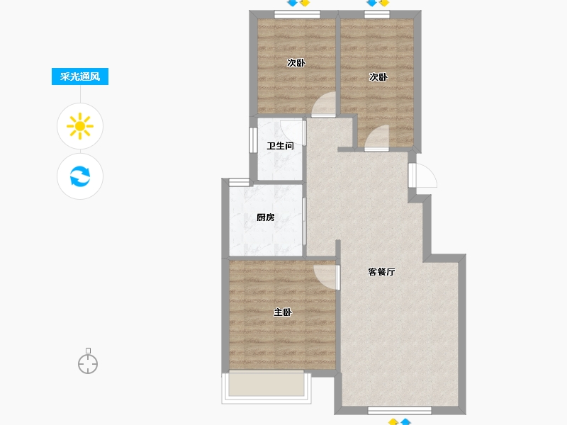 天津-天津市-梧桐大道梧桐大道一期5号楼,梧桐大道一期4号楼,梧桐大道一期3号楼,梧桐大道一期2号楼-67.93-户型库-采光通风