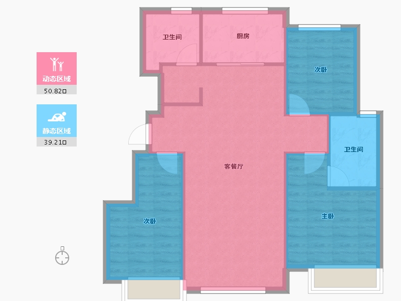 天津-天津市-梧桐大道一期7号楼,梧桐大道一期9号楼,梧桐大道一期10号楼,梧桐大道一期11号楼,-82.13-户型库-动静分区